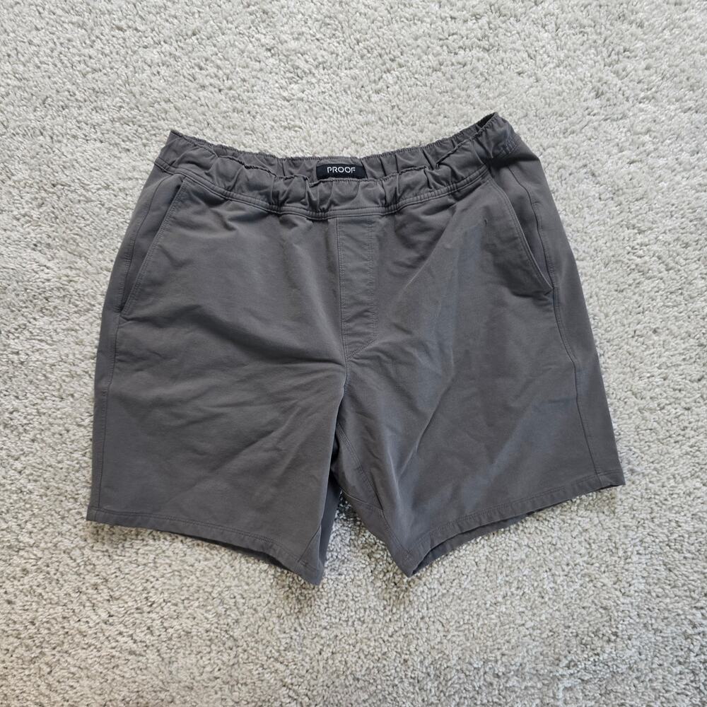 Proof Huckberry Mens LArge Grey Shorts 7 inch workout swim